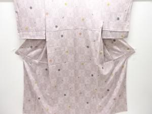 未使用品　仕立て上がり　麻の葉に折り紙模様小紋着物